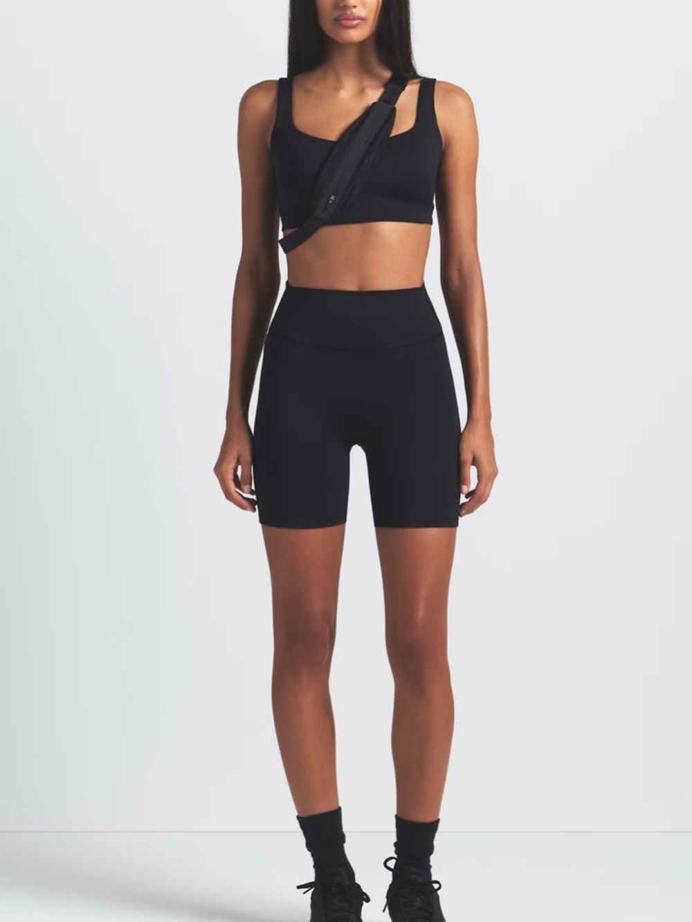 SKIMSNIKE Black High-Waist Sculpting Bike Shorts